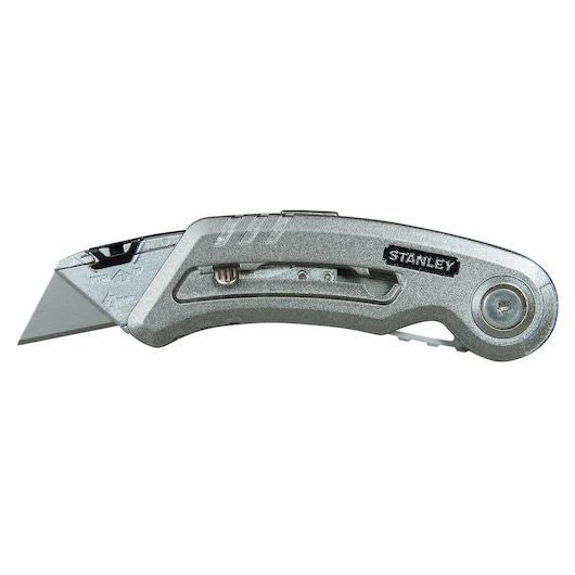 STANLEY 0-10-813 vouwmes, zilverkleurig design, zijaanzicht op witte achtergrond.