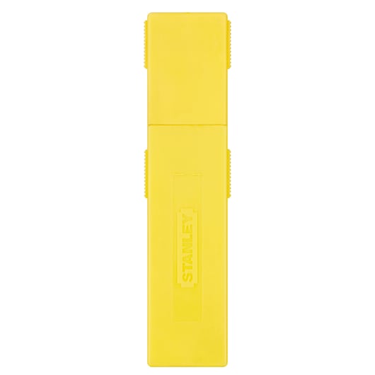 Photo du distributeur de lames jaune STANLEY 0-11-325, vue de face sur fond blanc.