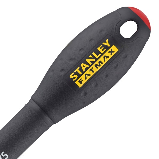STANLEY FATMAX 0-65-478 manche de tournevis, poignée noire texturée avec logo jaune, vue du dessus.
