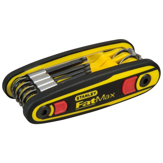 STANLEY 0-97-553 jeu de clés hexagonales, noir et jaune, vue latérale sur fond blanc.