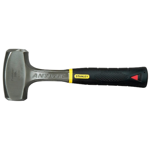 Marteau Antivibe Stanley avec manche ergonomique noir et tête en acier, conçu pour réduire les vibrations.