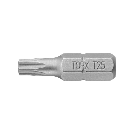 STANLEY 1-68-845 TORX T25 schroefbit, zilver, zijaanzicht, productfotografie.