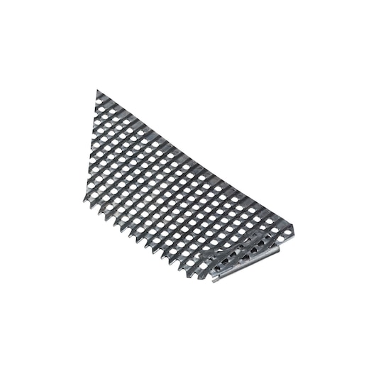 STANLEY 5-21-293 vervangend metalen schaafmes met rasterpatroon, schuine hoek, witte achtergrond.
