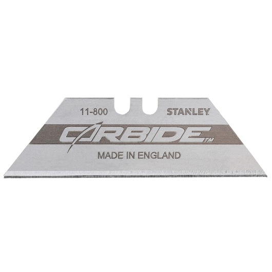 STANLEY 8-11-800 afbreekmesje zilverkleurig, frontaal gefotografeerd op witte achtergrond.