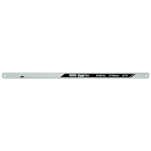 STANLEY FMHT0-20196 bi-metaal zaagblad 12 inch, zwart en zilver, vooraanzicht, productfotografie.