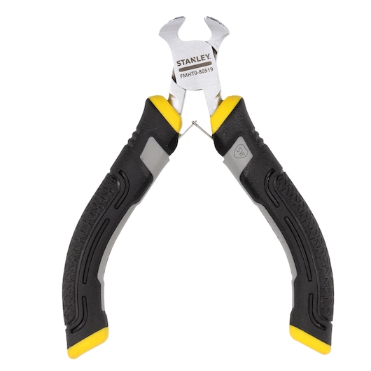 Pinces coupantes Stanley FMHT0-80519 avec poignées ergonomiques noires, grises et jaunes sur fond blanc.