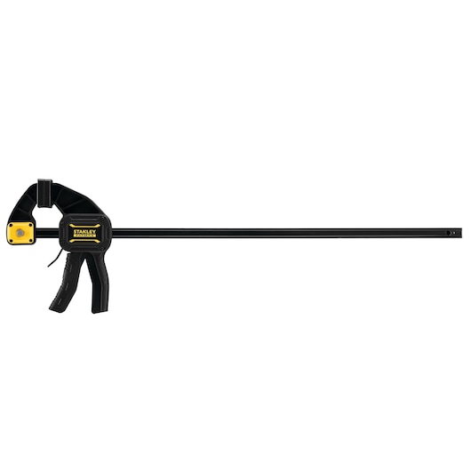 STANLEY FMHT0-83236 lijmklem, zwart en geel, zijaanzicht, met ergonomische greep.