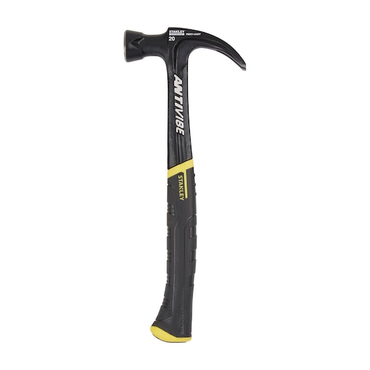 STANLEY FMHT1-51277 klauwhamer zwart-geel, zijaanzicht, ANTIVIBE handgreep.
