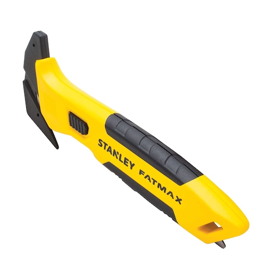 STANLEY FMHT10358-0 stanleymes met geel-zwart handvat, zijaanzicht op witte achtergrond.