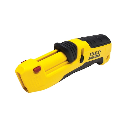 Foto van STANLEY FMHT10365-0 hobbymes, geel en zwart, schuine weergave op witte achtergrond.