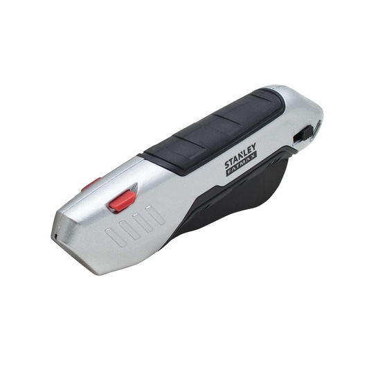 STANLEY FMHT10370-0 gereedschapsmes, zilver en zwart, schuine hoek, rode knoppen, FATMAX.