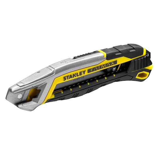 STANLEY FMHT10594-0 universeelmes, geel en zwart, rechter zijaanzicht op witte achtergrond.