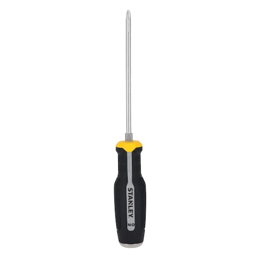 Photo du tournevis cruciforme STANLEY FMHT65701-0 avec manche noir et jaune, vue de face, sur fond blanc.