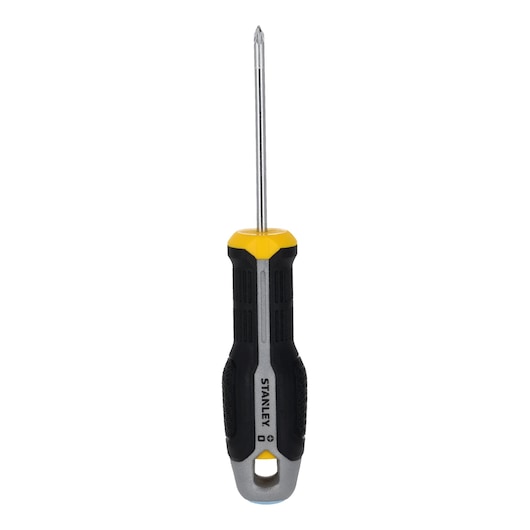 STANLEY FMHT65731-0 tournevis Phillips avec poignée ergonomique noire et jaune, vue de face sur fond blanc.