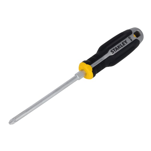 STANLEY FMHT65737-0 Phillips schroevendraaier met zwart-gele handgreep, schuine weergave op witte achtergrond.