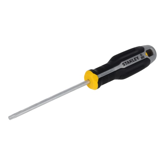 Foto van STANLEY FMHT65742-0 schroevendraaier met zwart-gele ergonomische handgreep, rechter zijaanzicht op witte achtergrond.