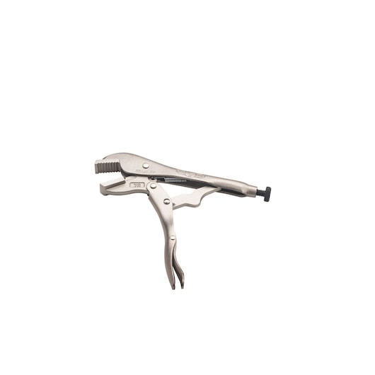 Pince-étau à mâchoires courbes STANLEY FMHT84901-0, finition argentée, vue latérale sur fond blanc.