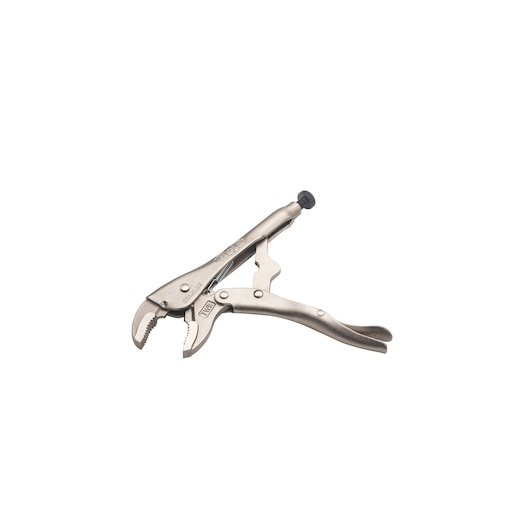 STANLEY FMHT84905-0 pince étau en métal argenté, vue de biais à gauche sur fond blanc.