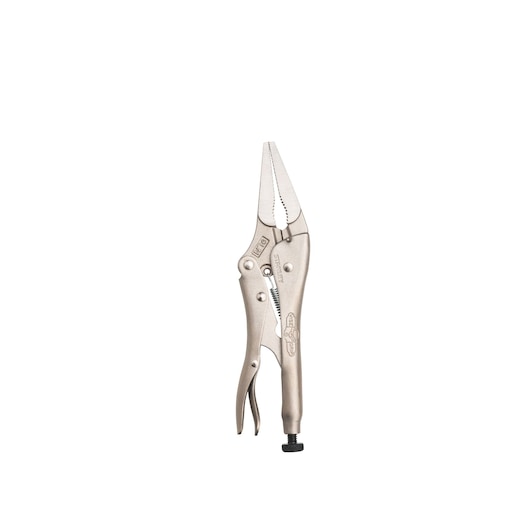 STANLEY FMHT84908-0 pince étau à long bec, métal, vue latérale, fond blanc.