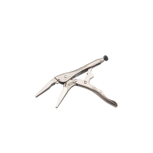 STANLEY FMHT84908-0 pince-étau bec long, argentée, vue latérale du produit sur fond blanc.