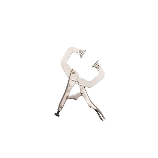 STANLEY FMHT84909-0 pince-étau en C, argentée, vue de face sur fond blanc.