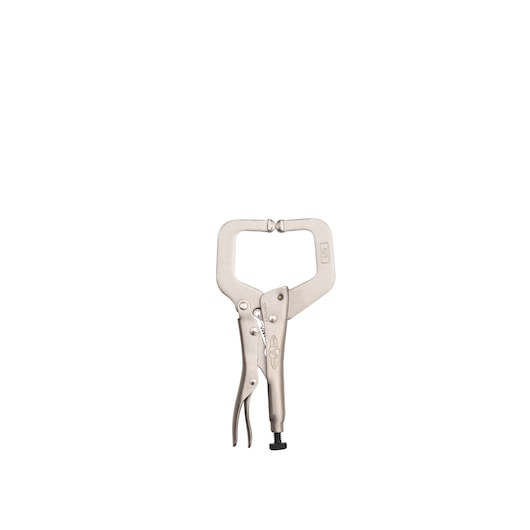 STANLEY FMHT84911-0 pince-étau en C, métal argenté, vue de face, sur fond blanc.