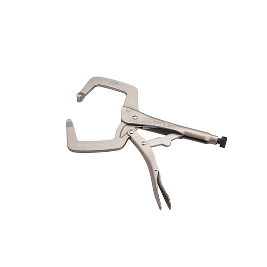 STANLEY FMHT84912-0 pince-étau à C, métal argenté, vue latérale sur fond blanc.