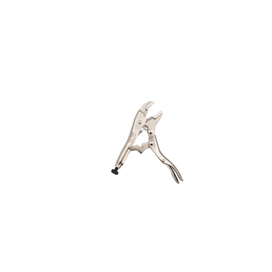 STANLEY FMHT84916-0 pince-étau à mâchoires courbes, finition argentée, vue de face sur fond blanc.