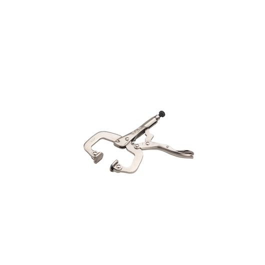 STANLEY FMHT84918-0 pince-étau en C, métal argenté, vue du dessus, sur fond blanc.