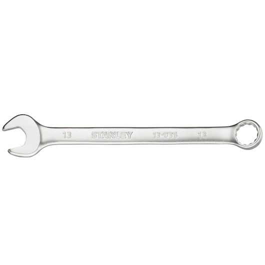 STANLEY FMMT13036-0 combinatiesleutel, zilverkleurig, vooraanzicht op witte achtergrond.