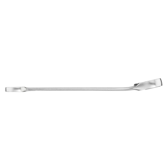 STANLEY FMMT13083-0 pied-de-biche finition chromée, vue latérale, extrémités courbées et tige plate.