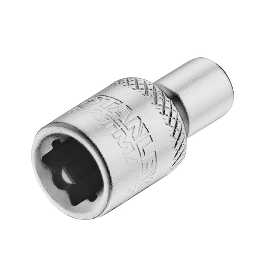 STANLEY FMMT17186-0 socketadapter in zilver, close-up op witte achtergrond.