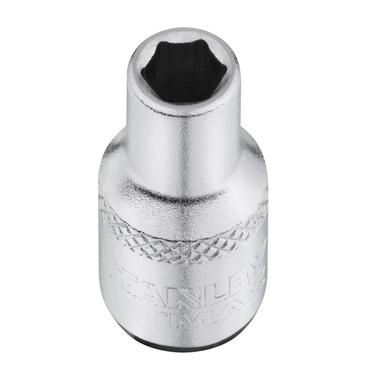 STANLEY FMMT17187-0 chromen dopsleutel, close-up voorkant, fotografie van handgereedschap accessoire.
