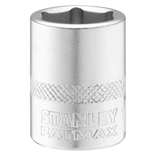 STANLEY FMMT17216-0 chromen dopsleutel met gerand profiel, productfoto, vooraanzicht op witte achtergrond.