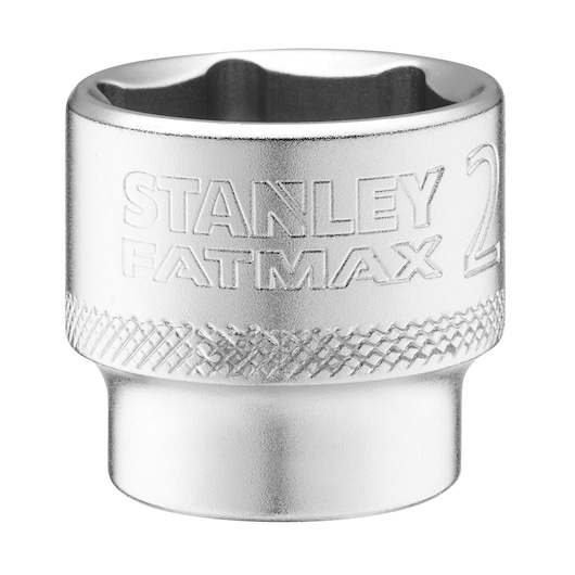 STANLEY FMMT17223-0 douille chromée, gravée du logo STANLEY FATMAX, photographie, angle de face.