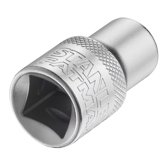 STANLEY FMMT17230-0 dopsleutel, zilverkleurig, geribbelde grip, FATMAX-logo, zijaanzicht op witte achtergrond.