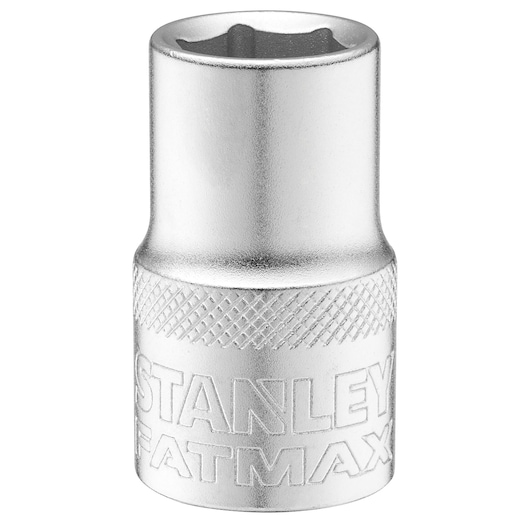 STANLEY FMMT17232-0 chromen dopsleutel met gerandelde grip, frontaal gezien op witte achtergrond.