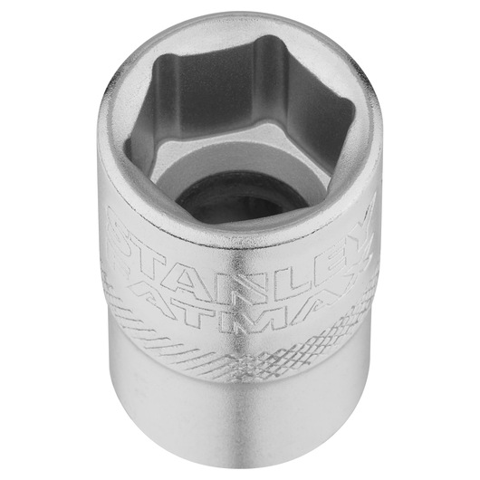 STANLEY FMMT17236-0 chromen dopsleutel, gegraveerd STANLEY-logo, gereedschap, vooraanzicht, witte achtergrond.