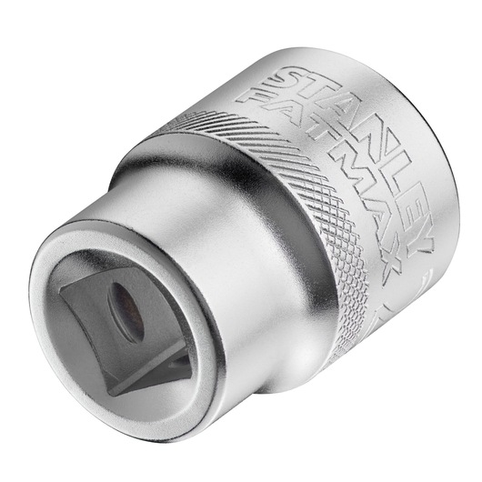 STANLEY FMMT17242-0 chromen dopadapter met gekartelde grip, close-up op witte achtergrond.