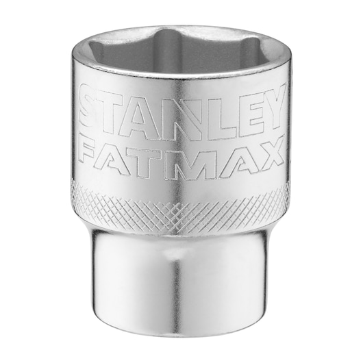 STANLEY FMMT17243-0 chromen dopsleutel, gekartelde greep, FATMAX-merk, vooraanzicht op witte achtergrond.