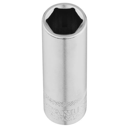 STANLEY FMMT17523-0 diepe dopsleutel met chroomafwerking, voorkant, gereedschapsfotografie.