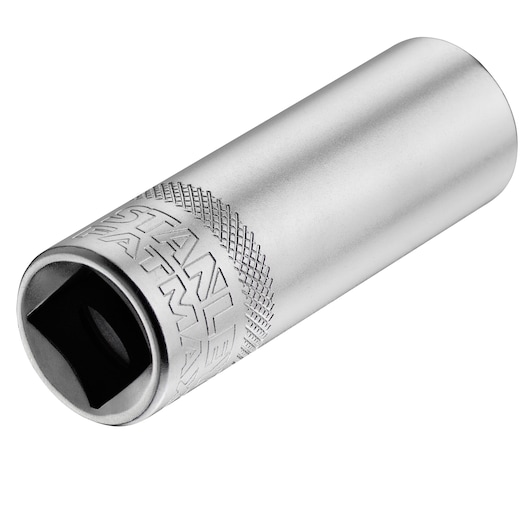 STANLEY FMMT17967-0 chromen diepe dop, gegraveerd logo, zijaanzicht op witte achtergrond.