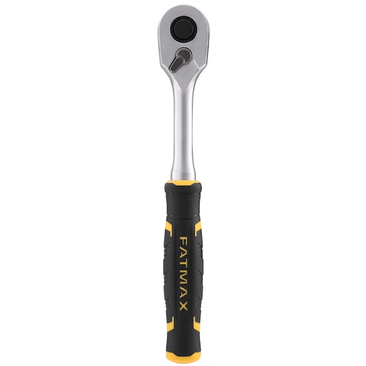 STANLEY FMMT82677-0 ratelsleutel met zwart-geel FATMAX handvat, vooraanzicht, op witte achtergrond.