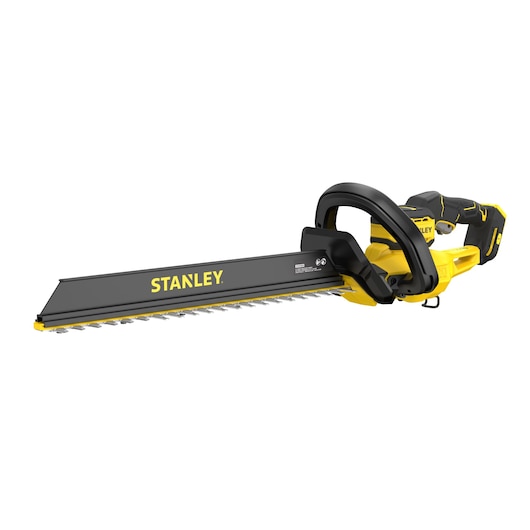 STANLEY STCHT8255B taille-haie, noir et jaune, vue latérale sur fond blanc.