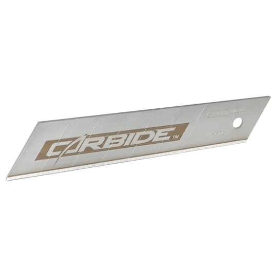 Lame de cutter STANLEY STHT0-11825 argentée, angle latéral sur fond blanc