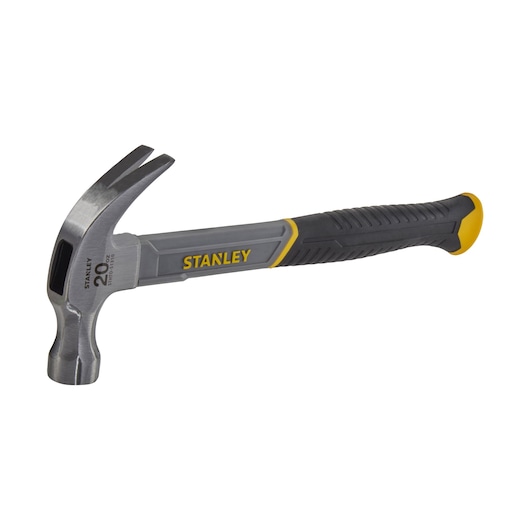 STANLEY STHT0-51310 klauwhamer met zwart-gele greep, zijaanzicht op witte achtergrond.