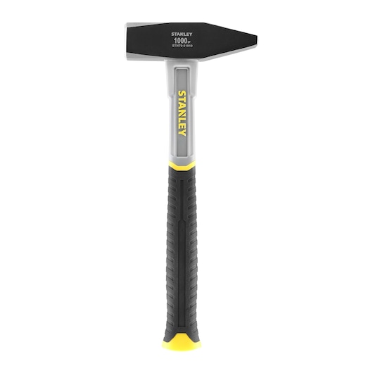 Marteau Stanley STHT0-51910 avec manche noir et jaune, vue de face, sur fond blanc.
