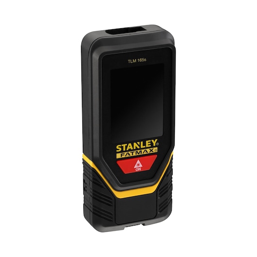 Foto van STANLEY STHT1-77139 FATMAX laser afstandsmeter, zwart en geel, frontale hoekweergave.