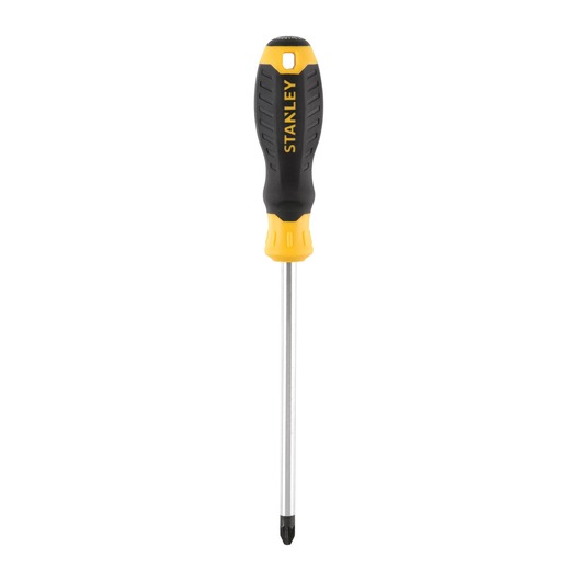 STANLEY STHT16164-0 tournevis Phillips avec poignée noire et jaune, vue de face sur fond blanc.