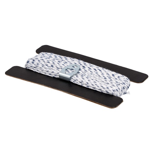 STANLEY STHT47313-0 gevlochten wit-blauw slagkoord op zwarte kaart, schuine hoek.